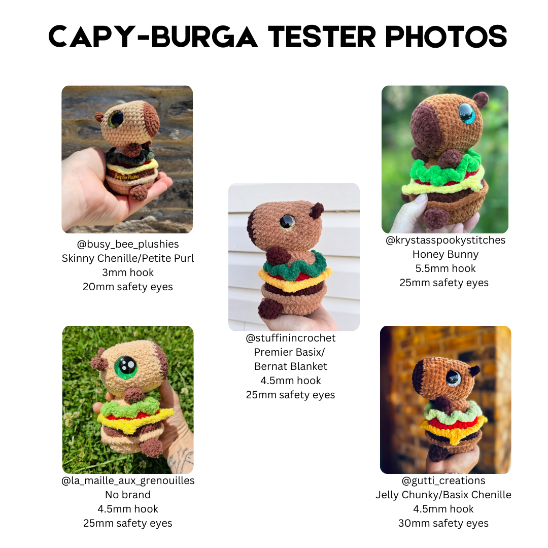 Camie the Capybara - Food Bundle (PDF Pattern)