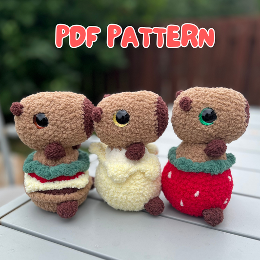 Camie the Capybara - Food Bundle (PDF Pattern)