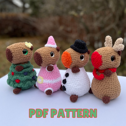 Camie the Capybara - Christmas Bundle (PDF Pattern)