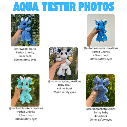 Aqua the Water Dragon (PDF Pattern)