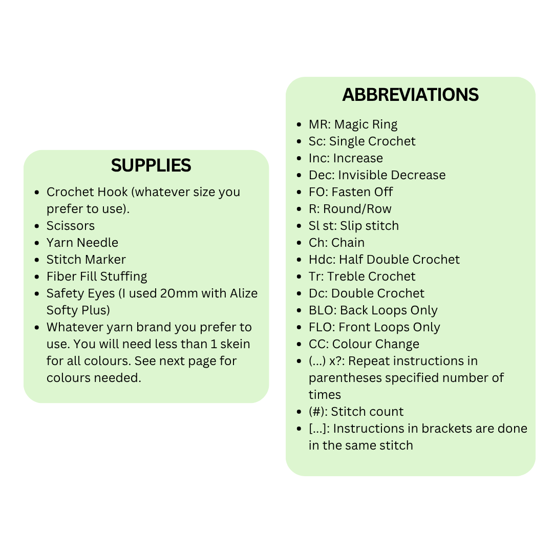 Camie the Capybara - Bug and Food Bundles (PDF Pattern Bundle)