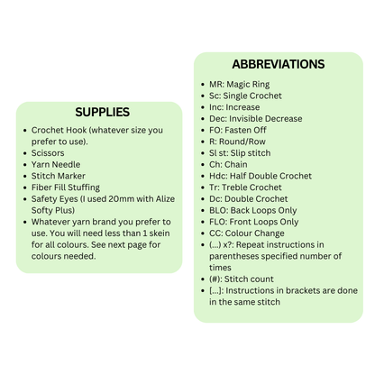 Camie the Capybara - Food Bundle (PDF Pattern)