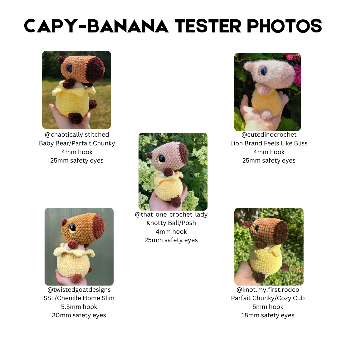 Camie the Capybara - Bug and Food Bundles (PDF Pattern Bundle)