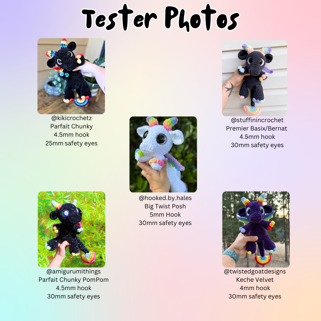 Prism the Rainbow Dragon (PDF Pattern)