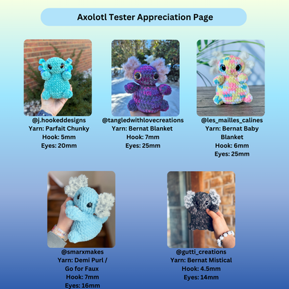 Axie the Axolotl - Squishy Beans (PDF Pattern)