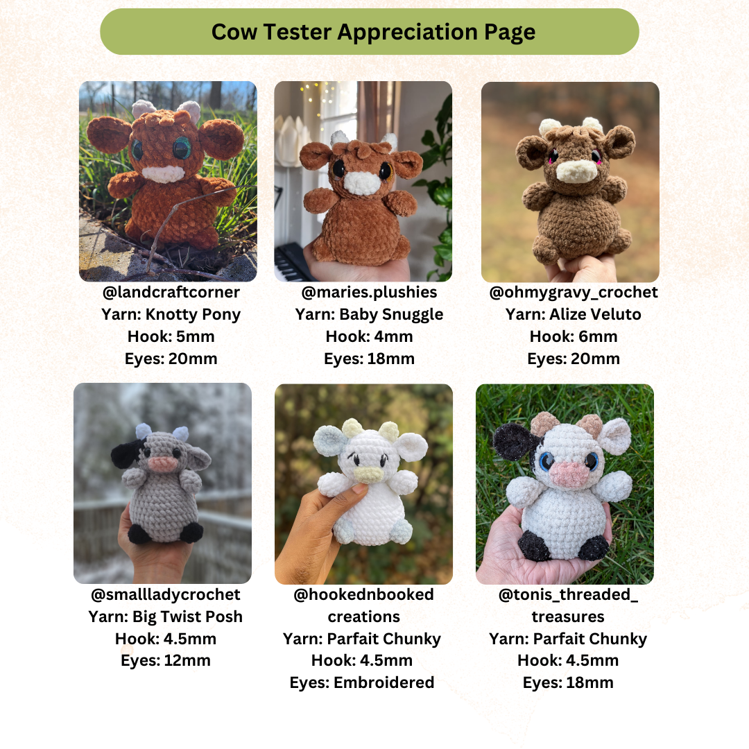 Daisy the Cow - Squishy Beans (PDF Pattern)