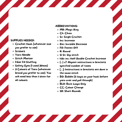 Candace the Candy Cane Dragon (PDF Pattern)