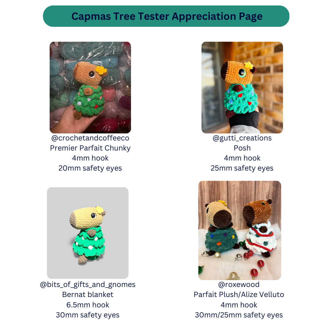 Camie the Capybara - Christmas Bundle (PDF Pattern)