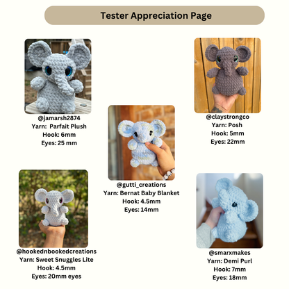 Peanut the Elephant - Squishy Beans (PDF Pattern)