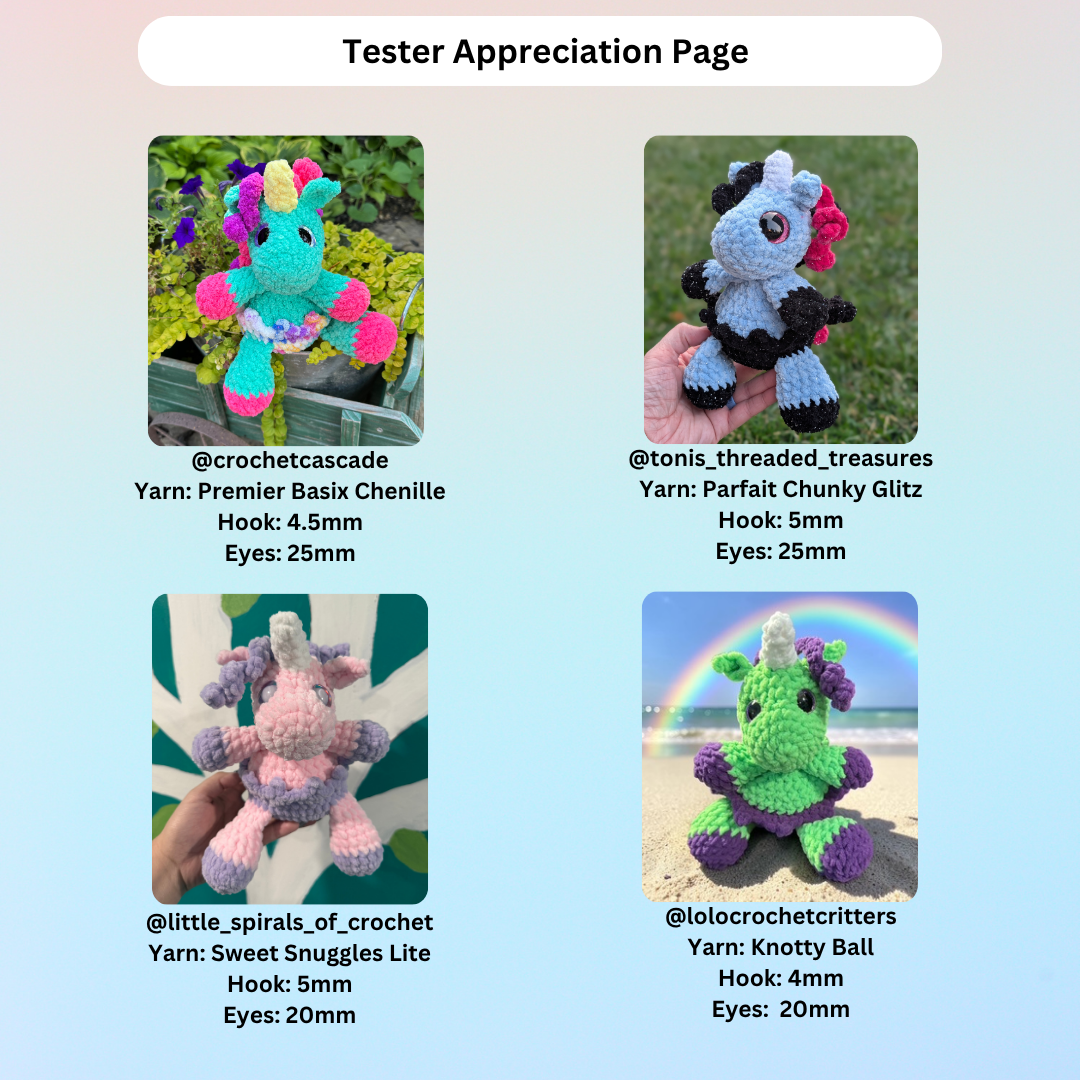 Seraphel the Mini Egg Unicorn (PDF Pattern)