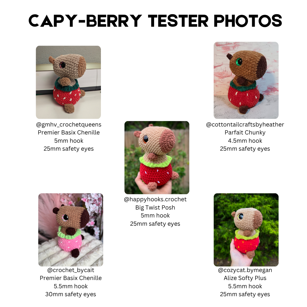 Camie the Capybara - Bug and Food Bundles (PDF Pattern Bundle)