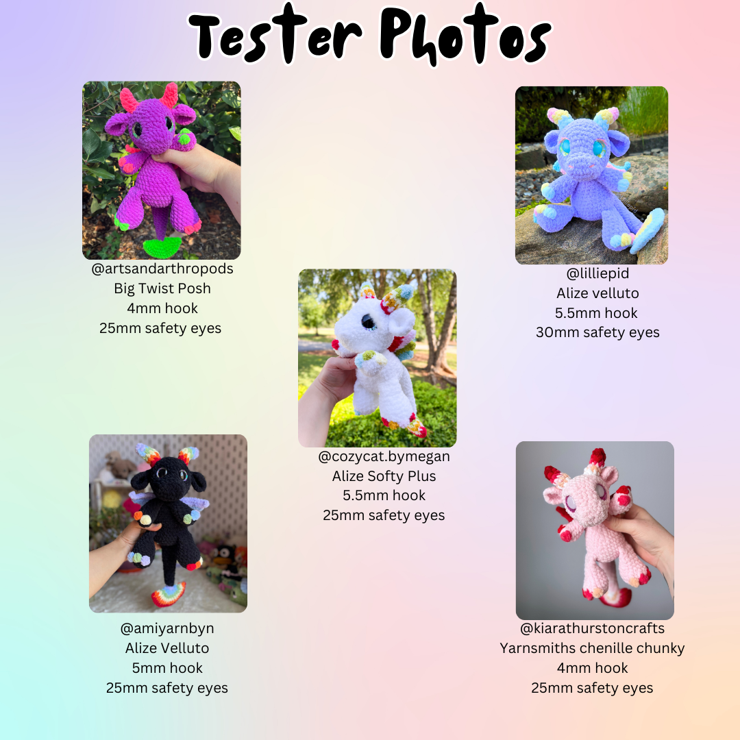 Prism the Rainbow Dragon (PDF Pattern)