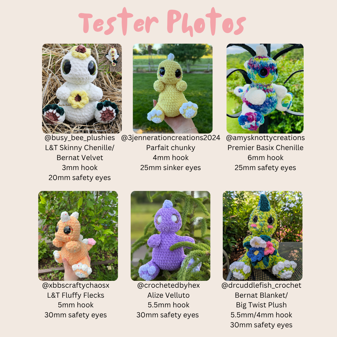 Daisy the Flower Dino (PDF Pattern)