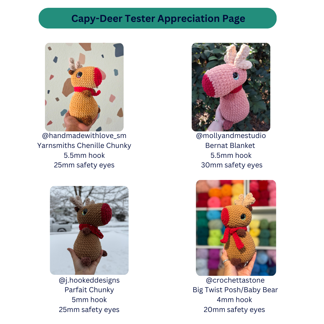 Camie the Capybara - Christmas Bundle (PDF Pattern)