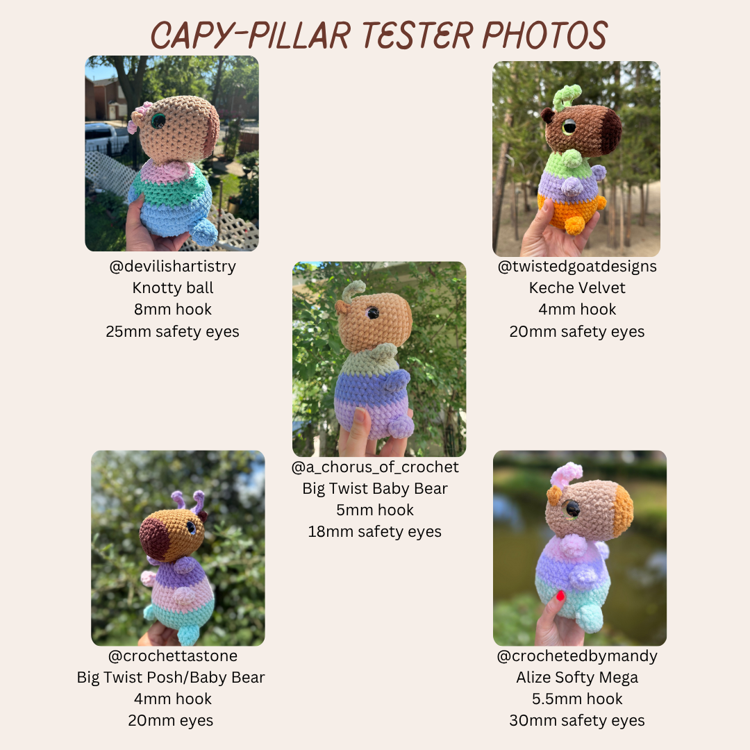 Camie the Capybara - Bug Bundle (PDF Pattern)