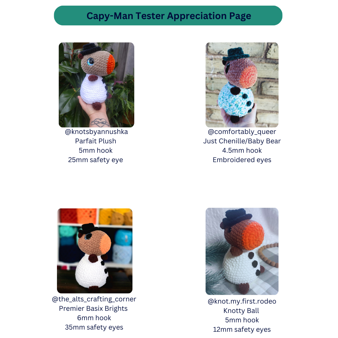 Camie the Capybara - Christmas Bundle (PDF Pattern)