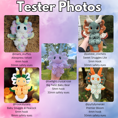 Aurora the Axolotl Dragon (PDF Pattern)