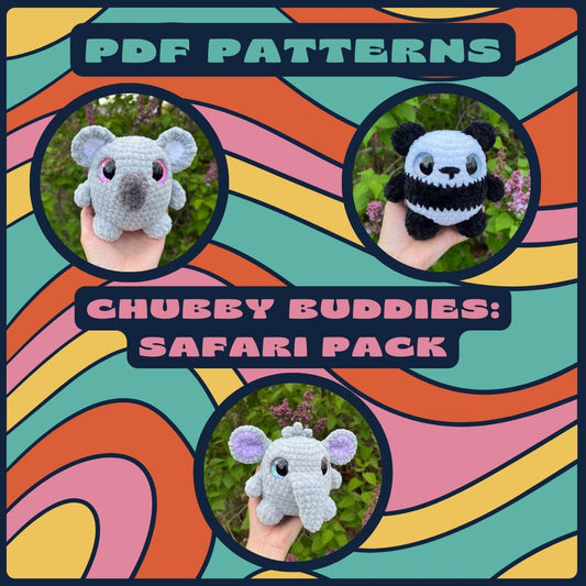 Chubby Buddies Safari Pack (PDF Pattern Bundle)